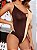 Body Maiô Cadeia Criss Cross Corte Fora Bloco de Cores Sexy - Imagem 5
