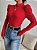 Top Cropped Pescoço Manga Gigot Malhado Simples Elegante - Imagem 7