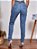 Calças Jeans Jogger Botão Encapado com Cinto Jeans - Imagem 2
