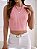 Top Cropped Frenchy Regatas Sólido Malha de Cabo - Imagem 1