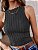 Top Cropped Frenchy Regatas Sólido Malha de Cabo - Imagem 6
