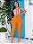 Calça Linho Alfaiataria Feminina Botão Skinny Social Ocasional Casual Cinto Fake - Imagem 7