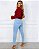 Conjunto Calça Jeans Skinny Laycra cintura alta e Camisa Social Ilhós - Imagem 5