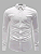 Camisa algodão sólido não trespassado festão bainha curvada - Imagem 9