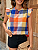 Blusa impressão Xadrez babado pescoço - Imagem 8
