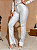 Calça Perna Flare Skinny com cintura alta bolso Viés Couro PU Listrada - Imagem 3