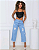 Calça Jeans Pantacourt Desfiada Destroyed - Imagem 7