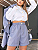 Conjunto Colete Cropped e Shorts Executiva Moderno Santorini - Imagem 12