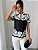 Blusa Casual de Manga Curta com Gola e Estampa Contrastante - Imagem 6