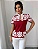 Blusa Casual de Manga Curta com Gola e Estampa Contrastante - Imagem 5