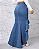 Saia Denim Assimétrica Fendida com Babados - Imagem 8