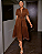 Vestido Sollinarry Manga Curta Vintage Contraste de Cores Botões - Imagem 1