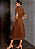 Vestido Sollinarry Manga Curta Vintage Contraste de Cores Botões - Imagem 3