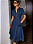 Vestido Sollinarry Manga Curta Vintage Contraste de Cores Botões - Imagem 12