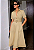 Vestido Sollinarry Manga Curta Vintage Contraste de Cores Botões - Imagem 5
