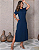 Vestido Midi Adele Manga Curta Com Bolso Com Fendas - Imagem 6