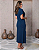 Vestido Midi Adele Manga Curta Com Bolso Com Fendas - Imagem 5