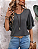 Camiseta de manga com bainha franzida em camada dupla - Imagem 18