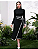 Vestido de tricô contraste com cinto - Imagem 1