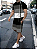 Conjunto Masculino Camiseta de Manga Curta Listrada e Shorts com Cordão - Imagem 7