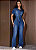 Macacão Denim Casual de Manga Curta Minimalista - Imagem 1