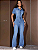 Macacão Denim Casual de Manga Curta Minimalista - Imagem 10