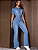 Macacão Denim Casual de Manga Curta Minimalista - Imagem 6