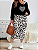Conjunto Vestido de moletom casual com estampa de coração e onça 2 Peças - Imagem 11