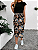 Conjunto Camiseta de Manga Curta e Saia Casual Floral Retrô - Imagem 7