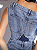 Macacão Jeans Assimétrico Bolso Detalhado e Barra Desfiada - Imagem 5