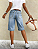 Bermuda Jeans Perna Reta Folgado Perna Larga e Comprimento Médio - Imagem 8