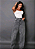 Calça Wide Leg Pantalona Jeans Cintura Alta Levanta Bumbum - Imagem 14