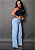 Calça Wide Leg Pantalona Jeans Cintura Alta Levanta Bumbum - Imagem 7