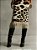 Vestido de Gola Alta Sem Mangas com Estampado de Leopardo Irregular e Franjas - Imagem 5