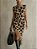 Vestido de Gola Alta Sem Mangas com Estampado de Leopardo Irregular e Franjas - Imagem 7