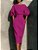 Vestido Elegante Gola Redonda e Mangas 3/4 Bufantes Bainha Dividida Ajustada - Imagem 14