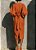 Vestido Elegante Gola Redonda e Mangas 3/4 Bufantes Bainha Dividida Ajustada - Imagem 17