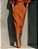 Vestido Elegante Gola Redonda e Mangas 3/4 Bufantes Bainha Dividida Ajustada - Imagem 18