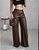 Calça Feminina De Couro Pantalona - Imagem 5