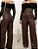 Calça Feminina De Couro Pantalona - Imagem 2