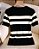 Camiseta Casual de Manga Curta Gola Redonda Listrada Bloco de Cores - Imagem 17