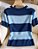 Camiseta Casual de Manga Curta Gola Redonda Listrada Bloco de Cores - Imagem 13