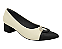 Sapato Feminino Scarpin Taci Salto Médio Off White com Preto Piccadilly 739101 - Imagem 1