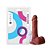 Prótese com Vibro Externo 17,5X3,7cm com Escroto e Ventosa Marrom | Pênis Realístico - Imagem 2