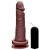 Prótese com Vibro Externo 17 X 3,5cm com Ventosa Marrom | Pênis Realístico - Imagem 1