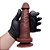 Prótese com Vibro Externo 17 X 3,5cm com Ventosa Marrom | Pênis Realístico - Imagem 2