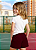 Short Saia Infantil Helanca Vinho - Imagem 3