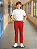 Calça Helanca Juvenil Vermelho - Imagem 2