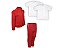 Kit Conjunto de Frio Inverno Roupa Infantil Uniforme Escolar Helanca Vermelho - Imagem 1