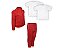 Kit Conjunto de Frio Inverno Roupa Infantil Uniforme Escolar Helanca Vermelho - Imagem 2